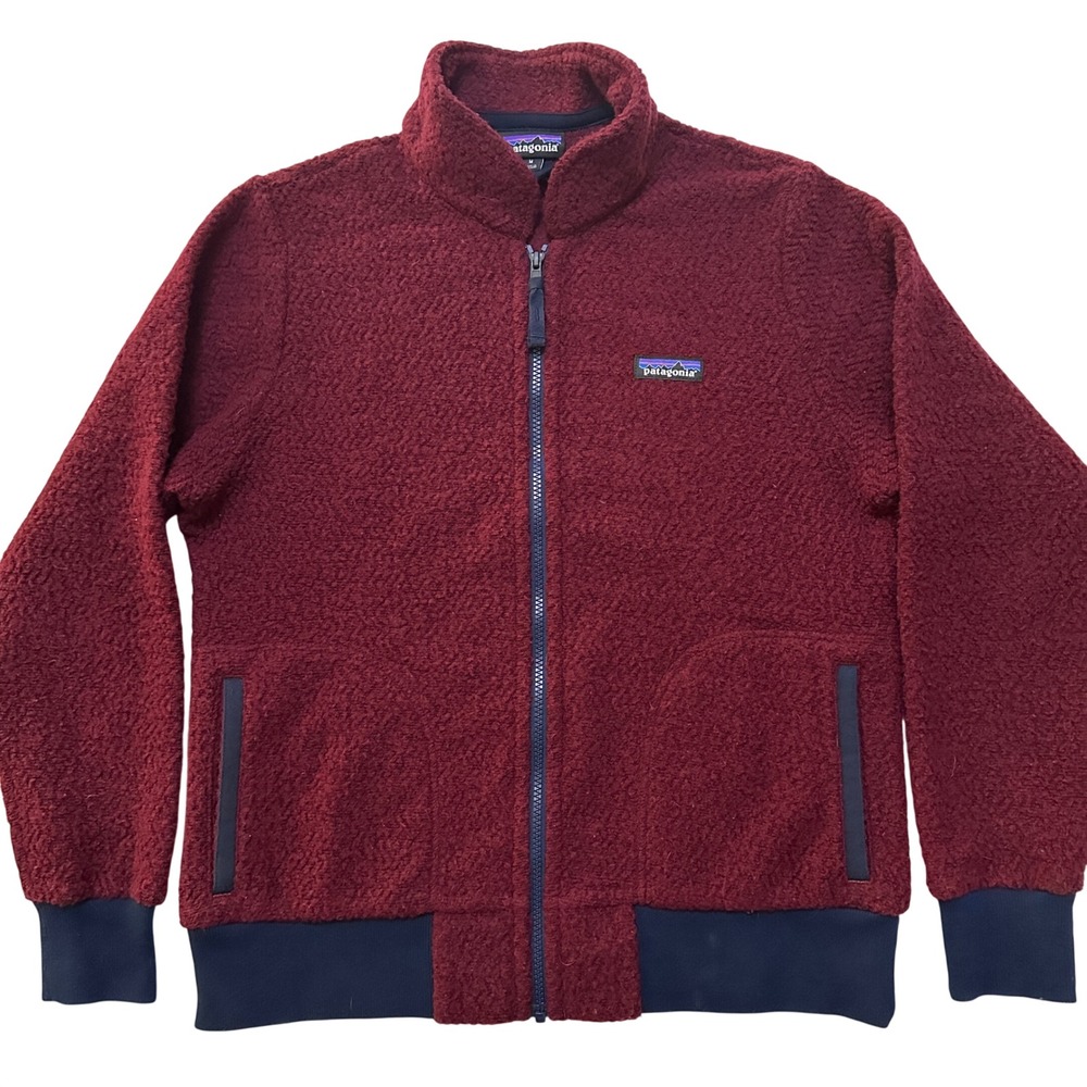 Patagonia Woolyester Fleece Jacket M Full Zip Gorpcore Burgundy Gorpcore Granola